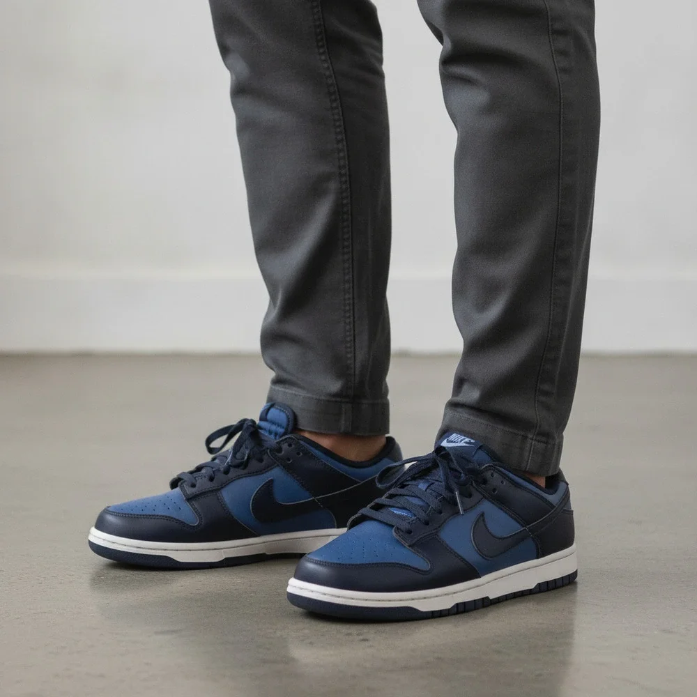 Nike Dunk Low Retro Men’s Leather Sneakers | Size 8